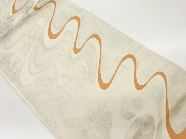 JAPANESE NAGOYA OBI / WOVEN WAVY STRIPE